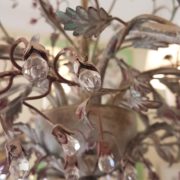 Lampadario in ferro e perle Swarovsky a sei luci.Particolare perle Swarovsky.Arredamento classico contemporaneo Siena e Firenze