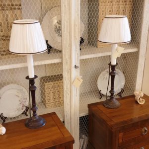 Coppia di basi per lampade da restaurare in legno tipo fiorentino vintage