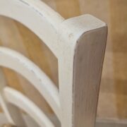 Sedia Toscana in legno di faggio laccata anticata a mano bianco toscano con seduta impagliata. Mobili country Siena e Firenze (4)