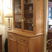 Credenza con alzata a vetrina toscana antica fine '800 in legno di larice naturale. Mobili antichi Siena e Firenze (9)