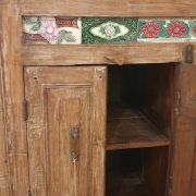 Credenza in legno di teak primi '900 decapè con maioliche originali. Mobili antichi Siena e Firenze (11)