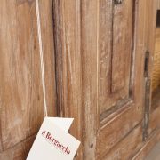 Credenza in legno di teak primi '900 decapè con maioliche originali. Mobili antichi Siena e Firenze (3)