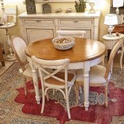 Tavolo ovale alllungabile in legno di ciliegio in finitura bicolore. Arredamento classico contemporaneo Siena e Firenze (3)