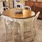 Tavolo ovale allungabile in legno di ciliegio in finitura bicolore. Arredamento classico contemporaneo Siena e Firenze. (2)