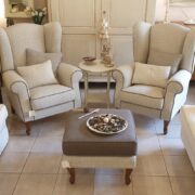Coppia di poltrone modello Fresia sfoderabili. Arredamento classico contemporaneo Siena e Firenze (10)