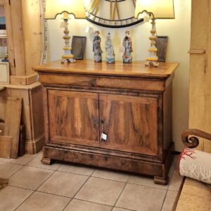 Credenza in legno di noce e radica di noce antica metà '800 Luigi Filippo Cappuccina. Mobili antichi Siena e Firenze