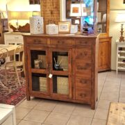 Credenza vetrina in legno di olmo antica fine '800. Mobili antichi Siena e Firenze (2)