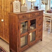 Credenza vetrina in legno di olmo antica fine '800. Mobili antichi Siena e Firenze (3)