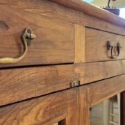 Credenza vetrina in legno di olmo antica fine '800. Mobili antichi Siena e Firenze (4)