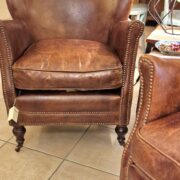 Coppia di Poltrone Pelle Vintage seduta reversibile Pelle-Klim antico. Mobili antichi Siena e Firenze. (10)