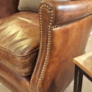Coppia di Poltrone Pelle Vintage seduta reversibile Pelle-Klim antico. Mobili antichi Siena e Firenze. (7)
