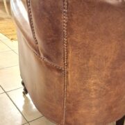 Coppia di Poltrone Pelle Vintage seduta reversibile Pelle-Klim antico. Mobili antichi Siena e Firenze. (8)