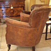 Coppia di Poltrone Pelle Vintage seduta reversibile Pelle-Klim antico. Mobili antichi Siena e Firenze. (9)