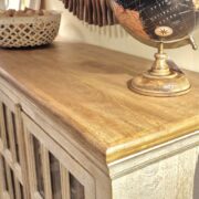 Credenza Vetrina Libreria in legno di mango massello bicolore. Arredamento classico contemporaneo Siena e Firenze (7)
