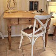 Scrittoio Toscano in legno di larice metà '800 con un cassetto. Mobili antichi Siena e Firenze (9)