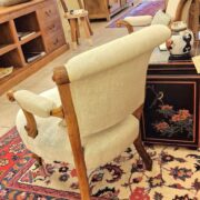 Coppia di poltrone Toscane antiche in legno di noce Luigi Filippo metà '800. Mobili antichi Siena e Firenze (9)