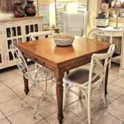 Tavolo Toscano in legno di noce nazionale massello anticato piallato a mano piano filetto intarsiato Bois de Rose. Arredamento classico contemporaneo Siena e Firenze (4)