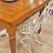 Tavolo Toscano in legno di noce nazionale massello anticato piallato a mano piano filetto intarsiato Bois de Rose. Arredamento classico contemporaneo Siena e Firenze (5)
