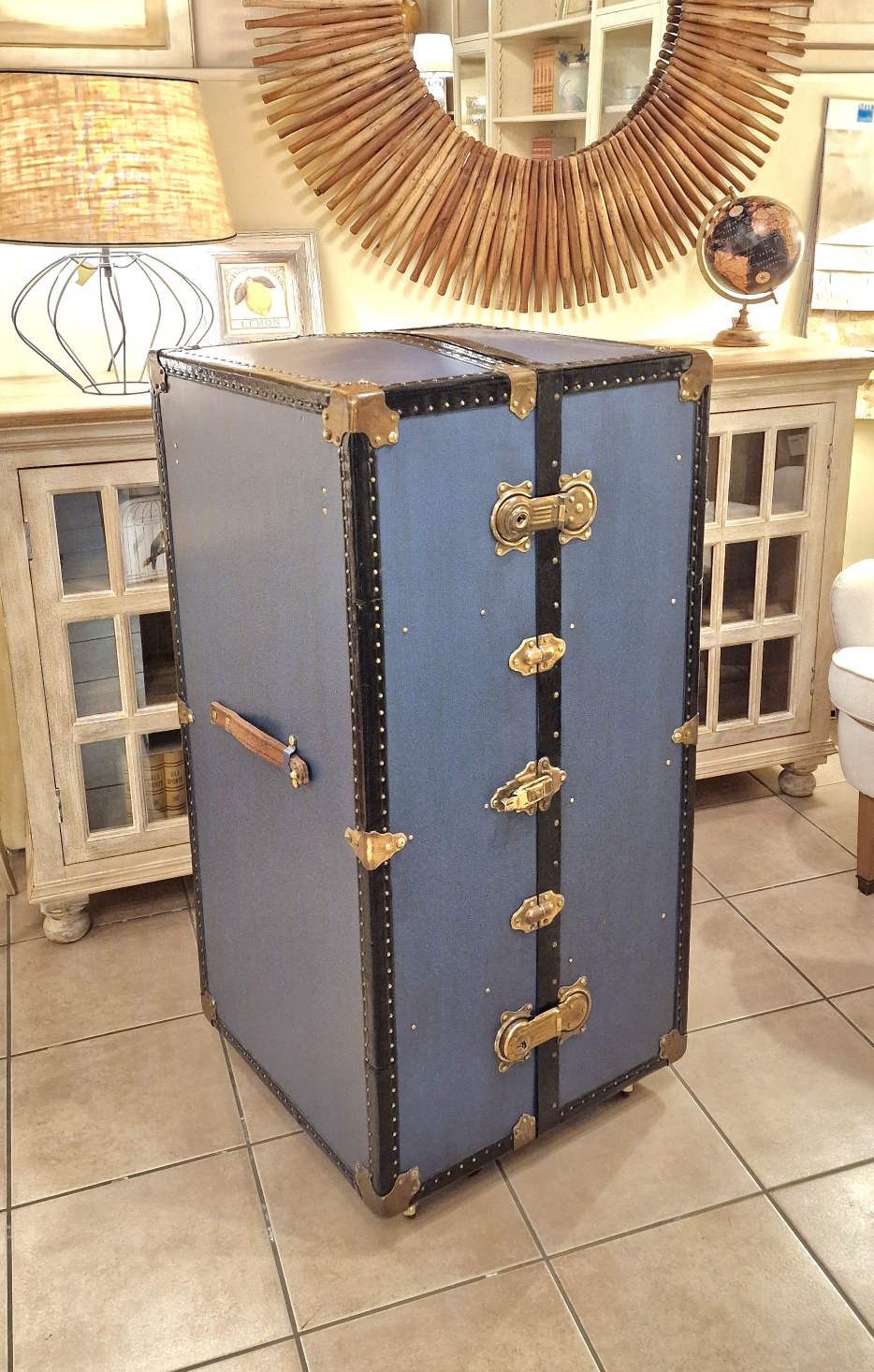 Baule antico da viaggio metà '800 restaurato. Mobili antichi Siena e Firenze (4)