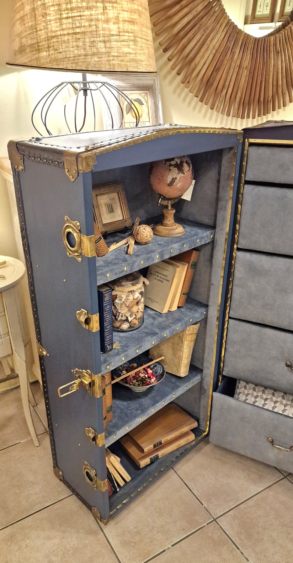 Baule antico da viaggio metà '800 restaurato. Mobili antichi Siena e Firenze (9)
